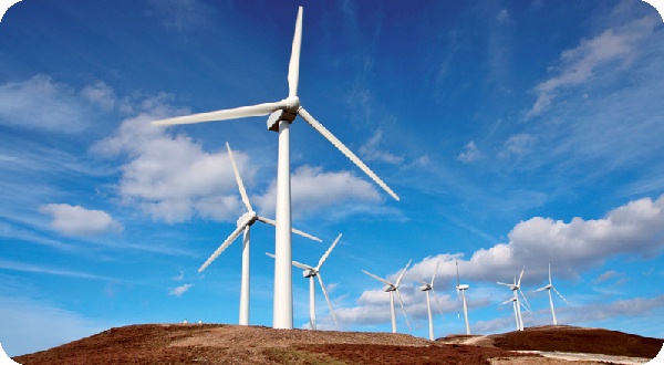 Wind Mills and Blue Sky